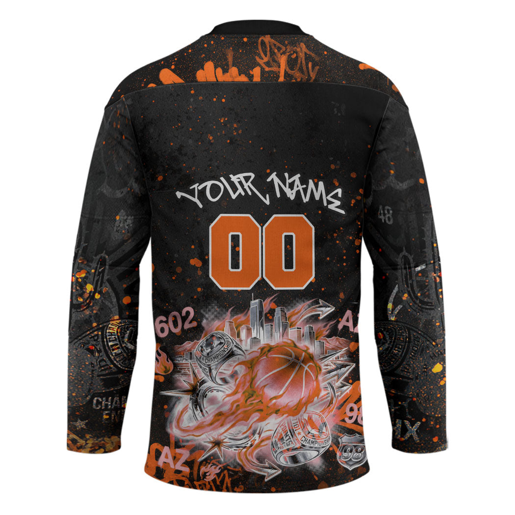 Personalized Arizona Hockey Jersey Graffiti Street Art Southwest Cactus Route 66 Retro