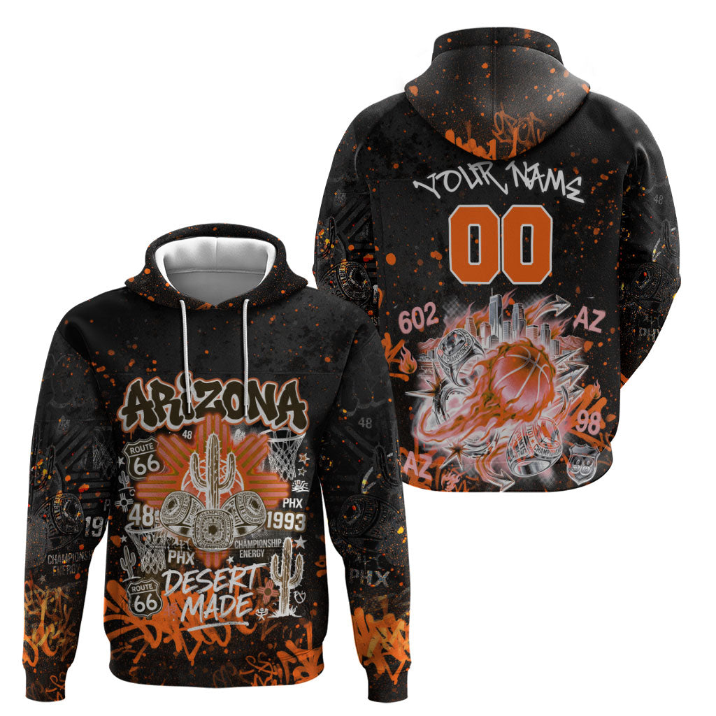 Personalized Arizona Hoodie Graffiti Street Art Southwest Cactus Route 66 Retro