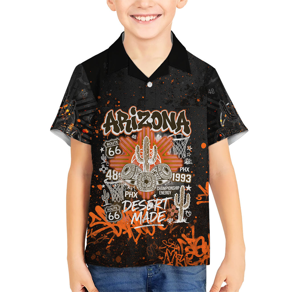 Personalized Arizona Kid Hawaiian Shirt Graffiti Street Art Southwest Cactus Route 66 Retro