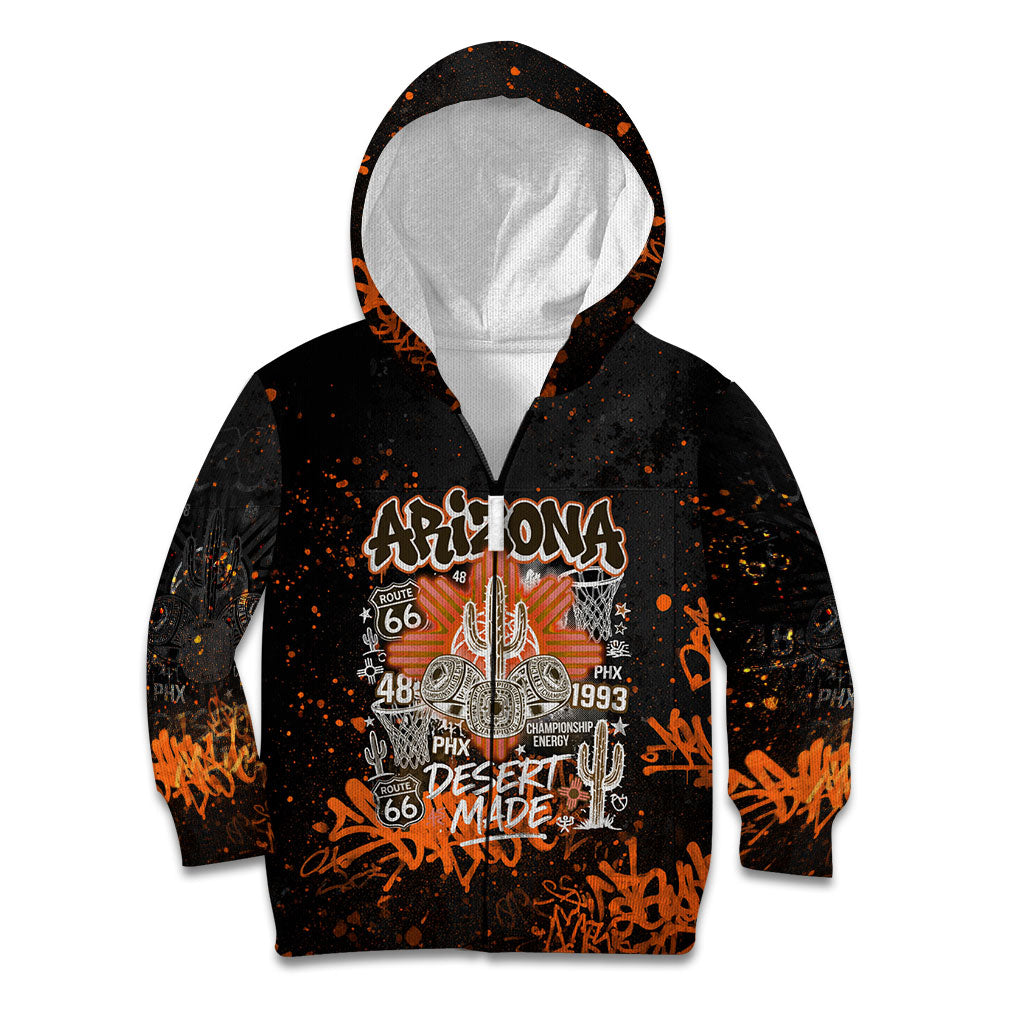 Personalized Arizona Kid Hoodie Graffiti Street Art Southwest Cactus Route 66 Retro
