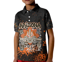 Personalized Arizona Kid Polo Shirt Graffiti Street Art Southwest Cactus Route 66 Retro