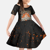 Personalized Arizona Kid Short Sleeve Dress Graffiti Street Art Southwest Cactus Route 66 Retro