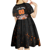 Personalized Arizona Kid Short Sleeve Dress Graffiti Street Art Southwest Cactus Route 66 Retro