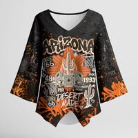 Personalized Arizona Kimono Sleeve Blouse Graffiti Street Art Southwest Cactus Route 66 Retro