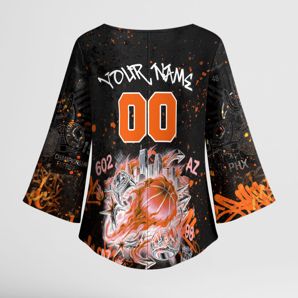 Personalized Arizona Kimono Sleeve Blouse Graffiti Street Art Southwest Cactus Route 66 Retro