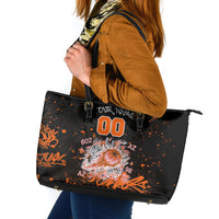 Personalized Arizona Leather Tote Bag Graffiti Street Art Southwest Cactus Route 66 Retro