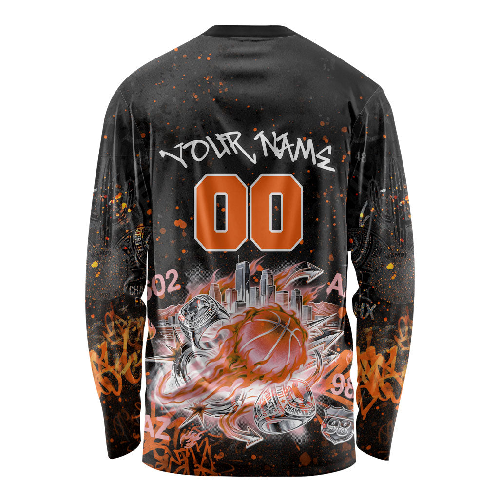 Personalized Arizona Long Sleeve Shirt Graffiti Street Art Southwest Cactus Route 66 Retro