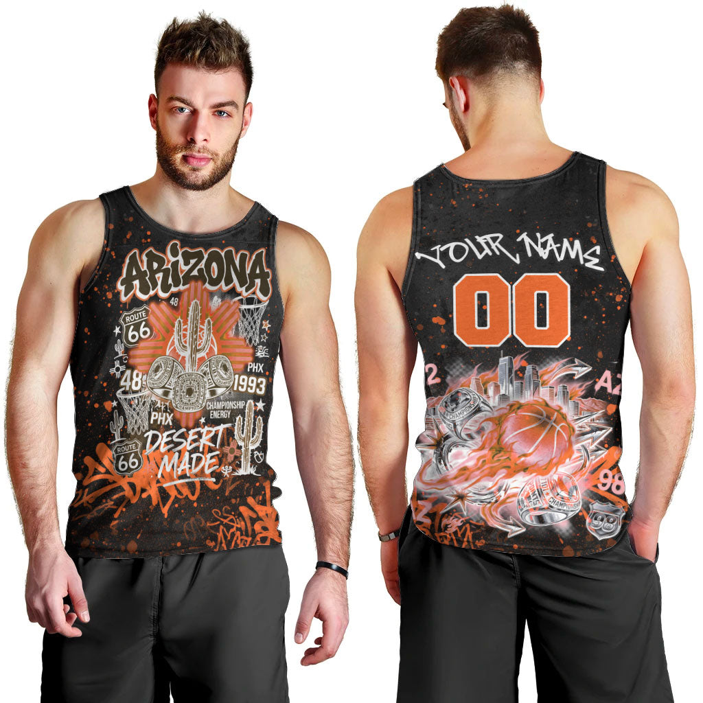 Personalized Arizona Men Tank Top Graffiti Street Art Southwest Cactus Route 66 Retro