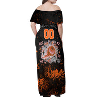 Personalized Arizona Off Shoulder Maxi Dress Graffiti Street Art Southwest Cactus Route 66 Retro