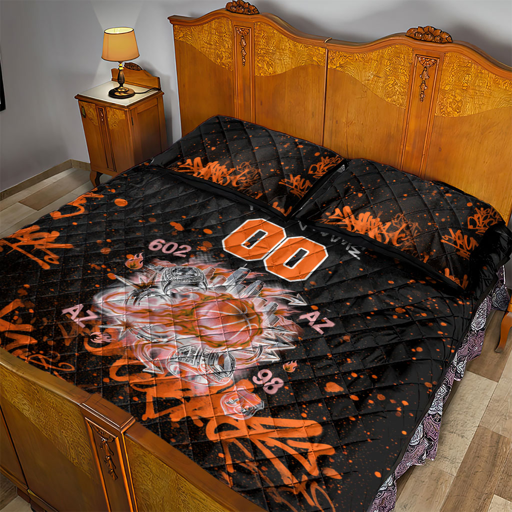 Personalized Arizona Quilt Bed Set Graffiti Street Art Southwest Cactus Route 66 Retro
