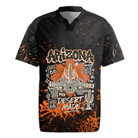 Personalized Arizona Rugby Jersey Graffiti Street Art Southwest Cactus Route 66 Retro