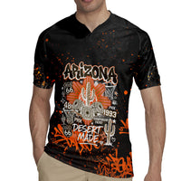 Personalized Arizona Rugby Jersey Graffiti Street Art Southwest Cactus Route 66 Retro