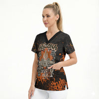 Personalized Arizona Scrub Top Graffiti Street Art Southwest Cactus Route 66 Retro
