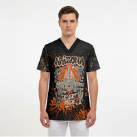 Personalized Arizona Scrub Top Graffiti Street Art Southwest Cactus Route 66 Retro