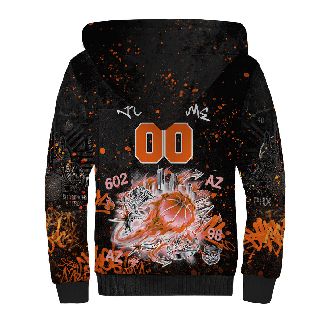 Personalized Arizona Sherpa Hoodie Graffiti Street Art Southwest Cactus Route 66 Retro