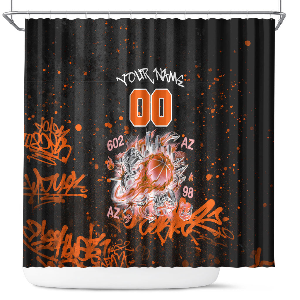 Personalized Arizona Shower Curtain Graffiti Street Art Southwest Cactus Route 66 Retro