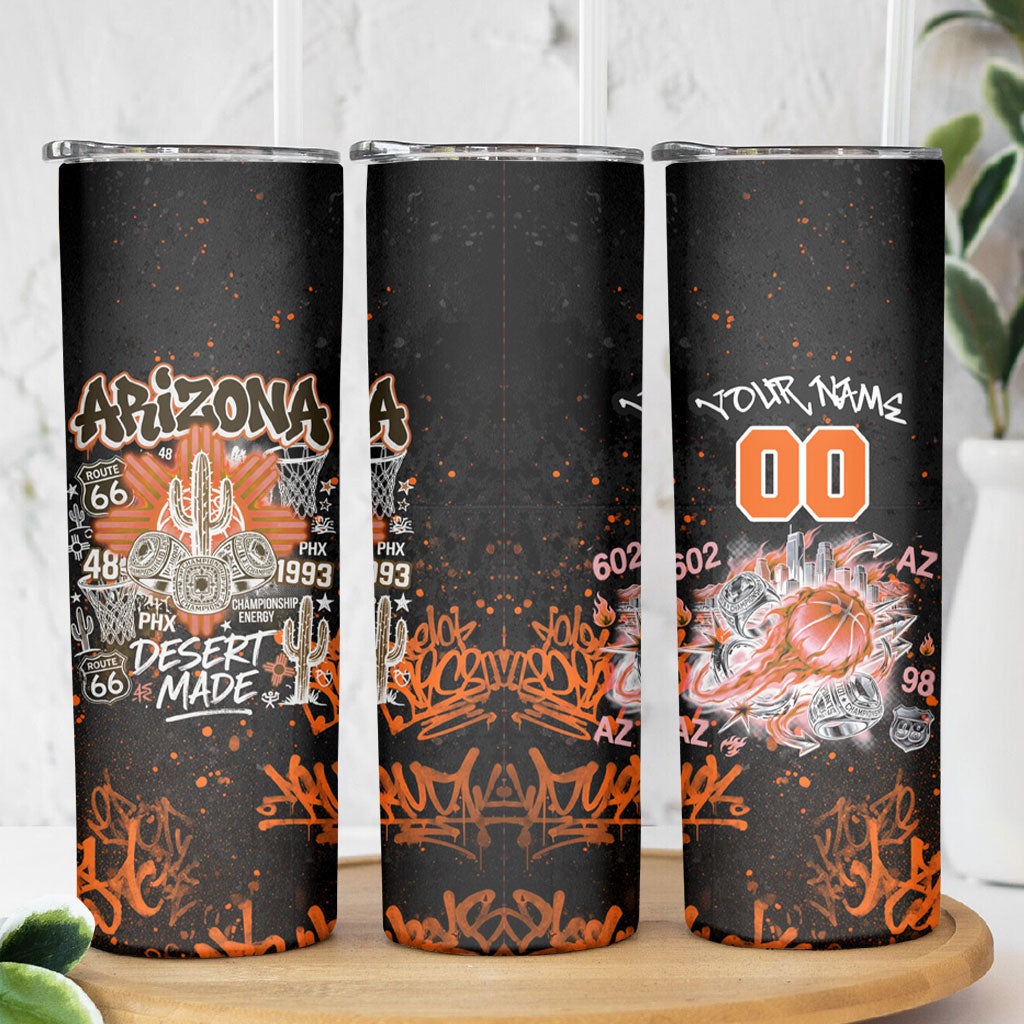 Personalized Arizona Skinny Tumbler Graffiti Street Art Southwest Cactus Route 66 Retro