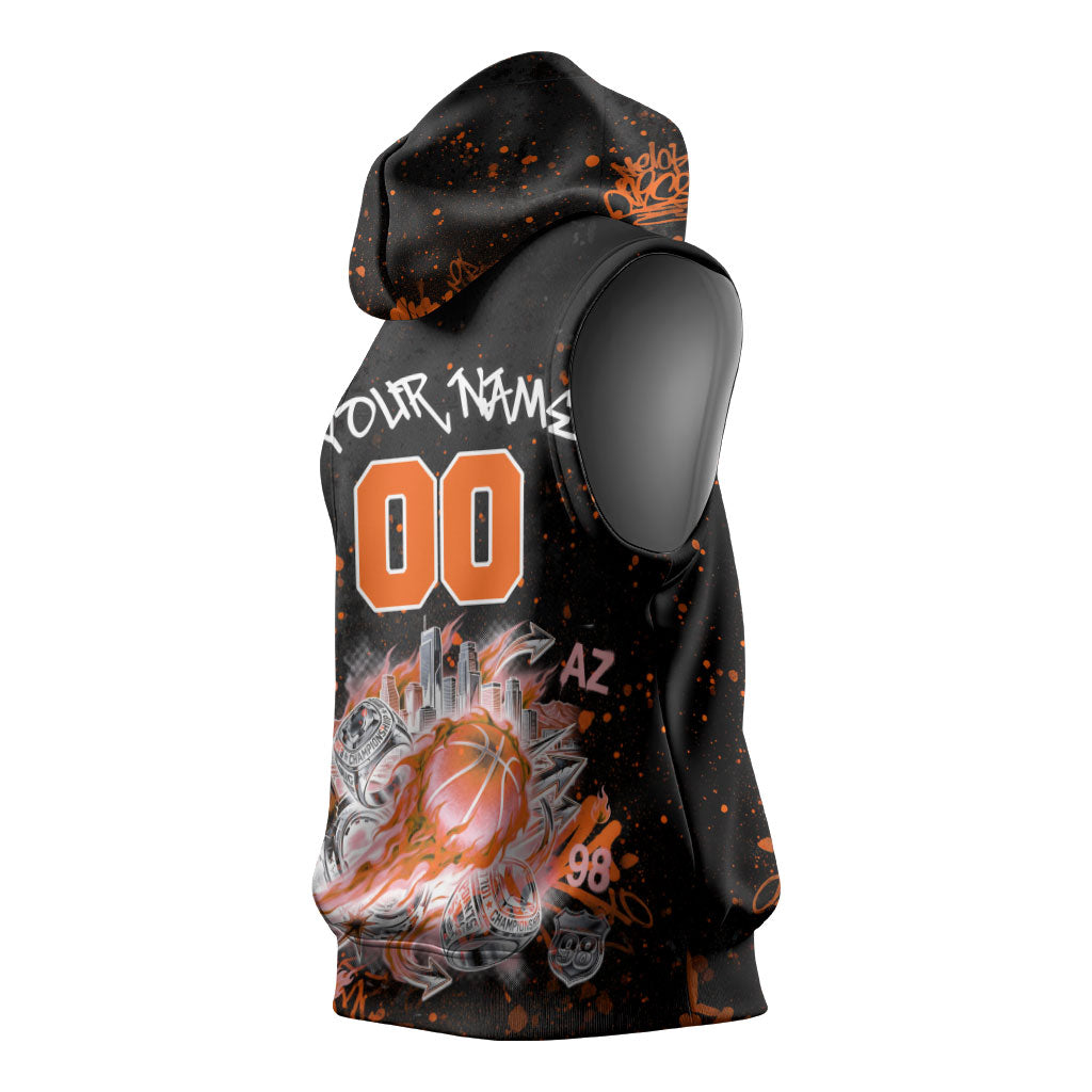 Personalized Arizona Sleeveless Hoodie Graffiti Street Art Southwest Cactus Route 66 Retro
