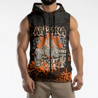 Personalized Arizona Sleeveless Zip Hoodie Graffiti Street Art Southwest Cactus Route 66 Retro