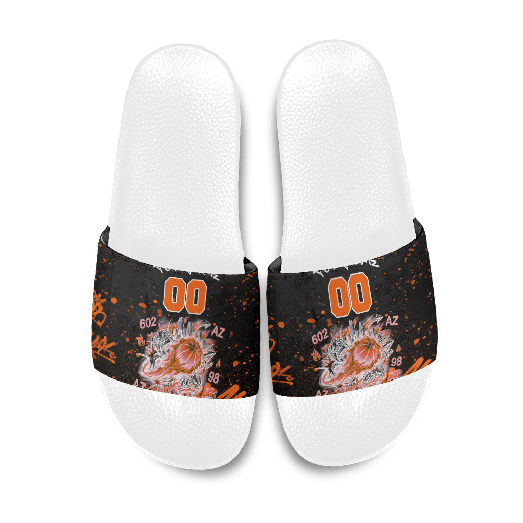 Personalized Arizona Slide Sandals Graffiti Street Art Southwest Cactus Route 66 Retro