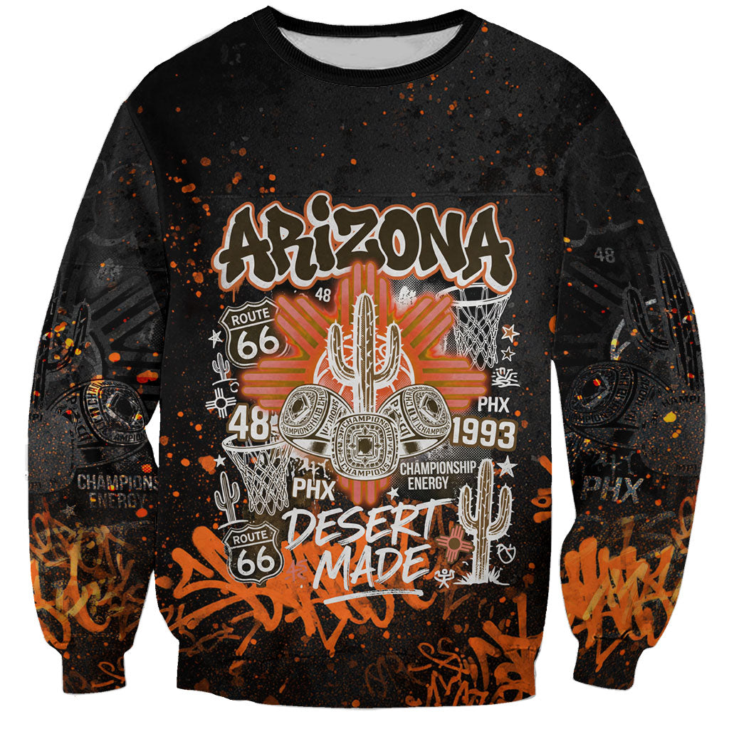 Personalized Arizona Sweatshirt Graffiti Street Art Southwest Cactus Route 66 Retro