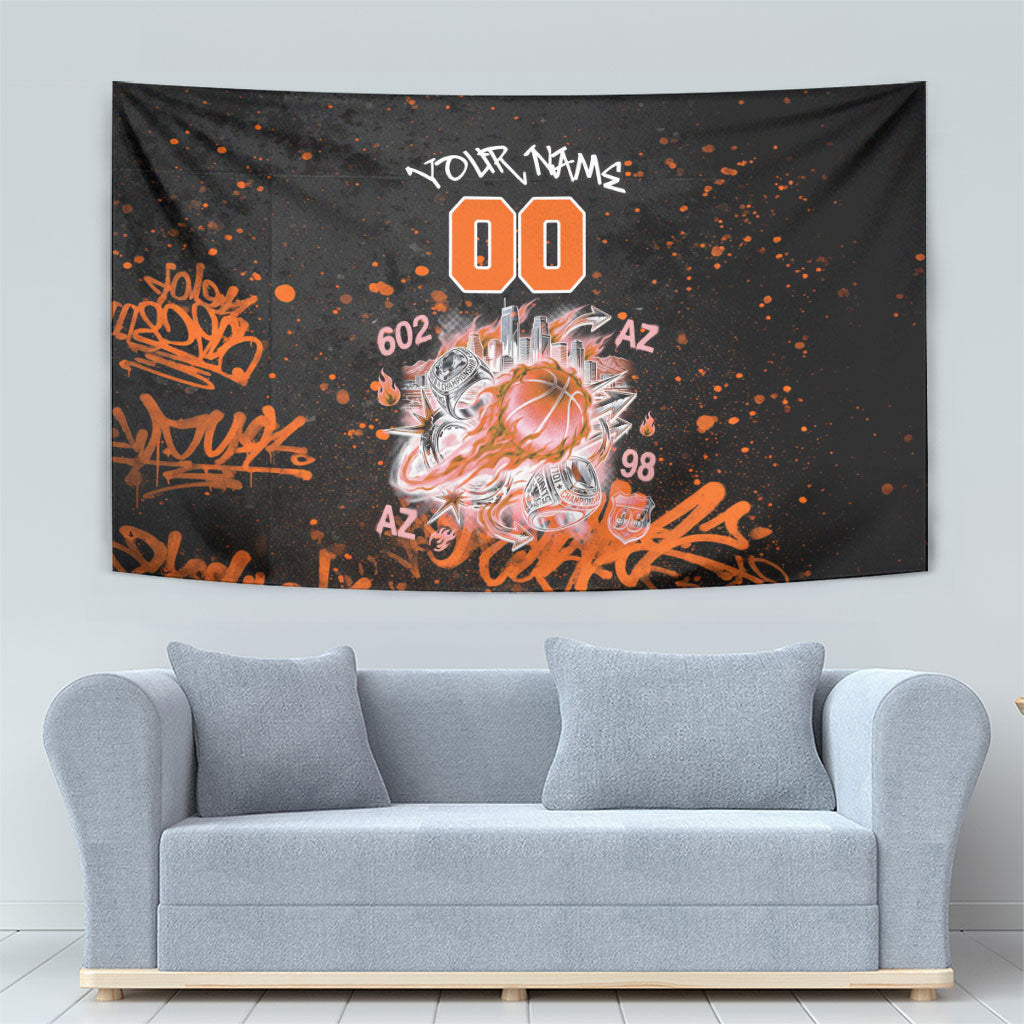 Personalized Arizona Tapestry Graffiti Street Art Southwest Cactus Route 66 Retro