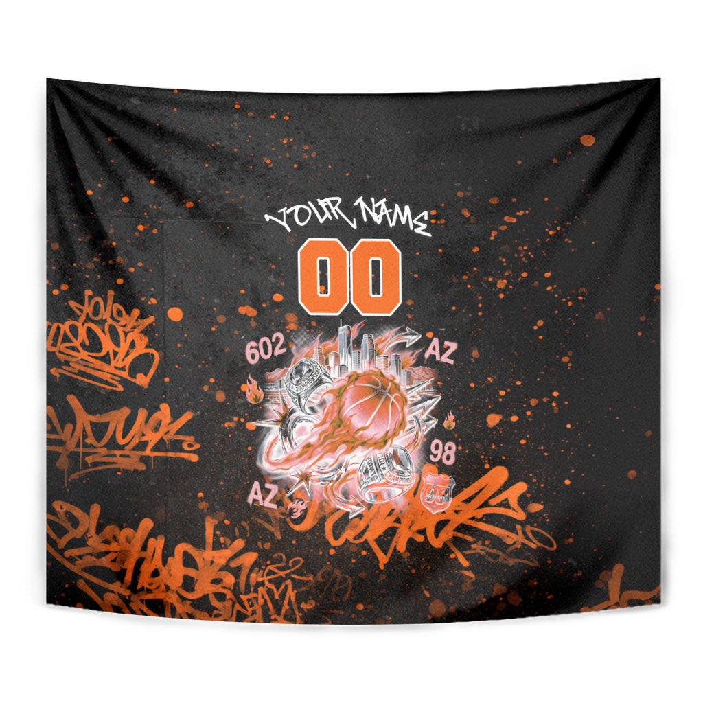 Personalized Arizona Tapestry Graffiti Street Art Southwest Cactus Route 66 Retro