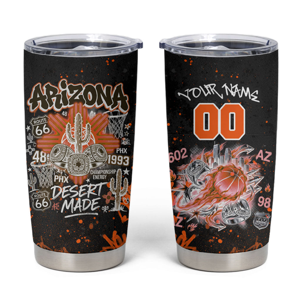 Personalized Arizona Tumbler Cup Graffiti Street Art Southwest Cactus Route 66 Retro