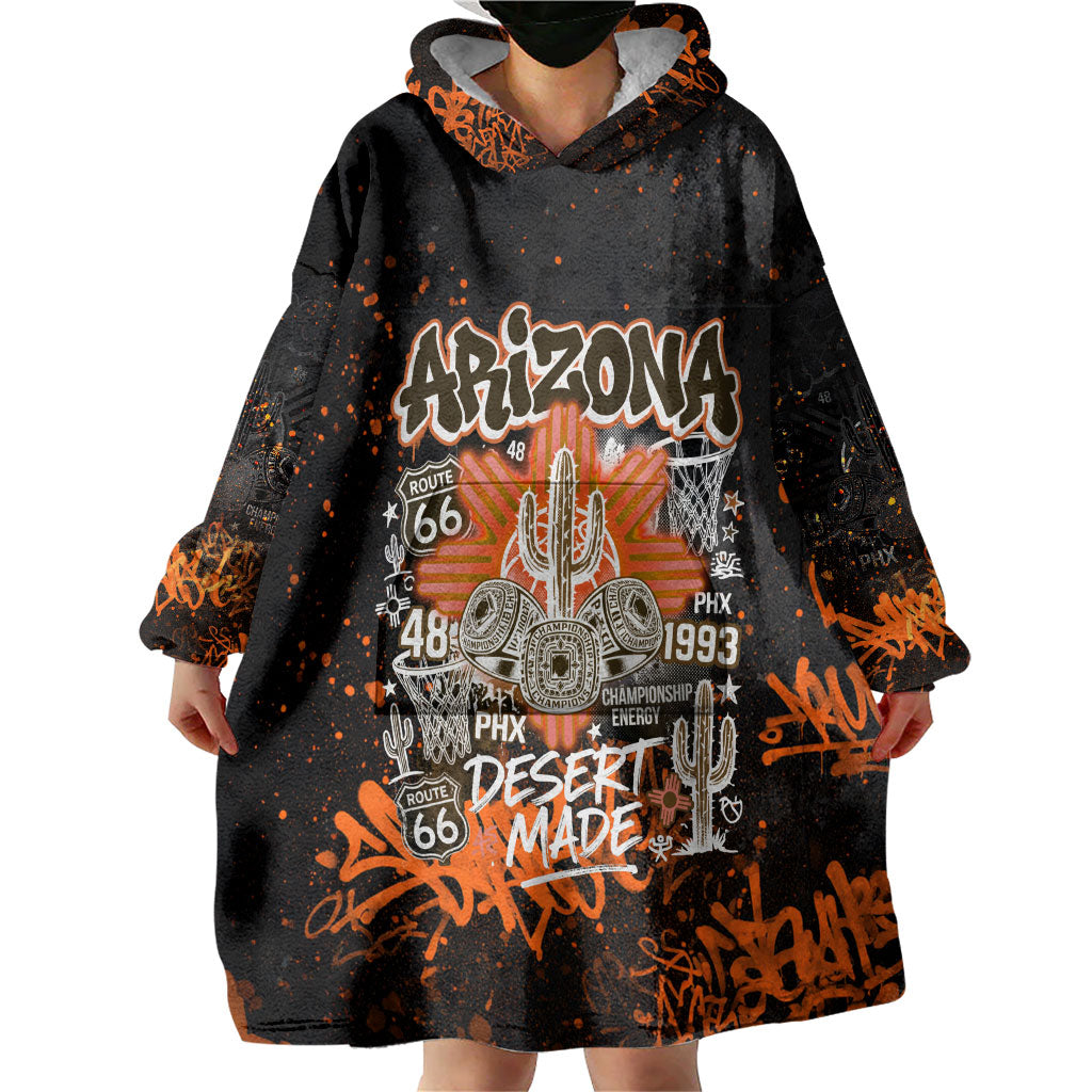 Personalized Arizona Wearable Blanket Hoodie Graffiti Street Art Southwest Cactus Route 66 Retro