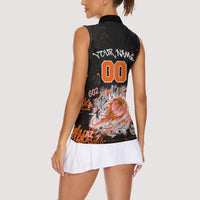 Personalized Arizona Women Sleeveless Polo Shirt Graffiti Street Art Southwest Cactus Route 66 Retro
