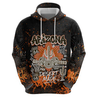 Personalized Arizona Zip Hoodie Graffiti Street Art Southwest Cactus Route 66 Retro