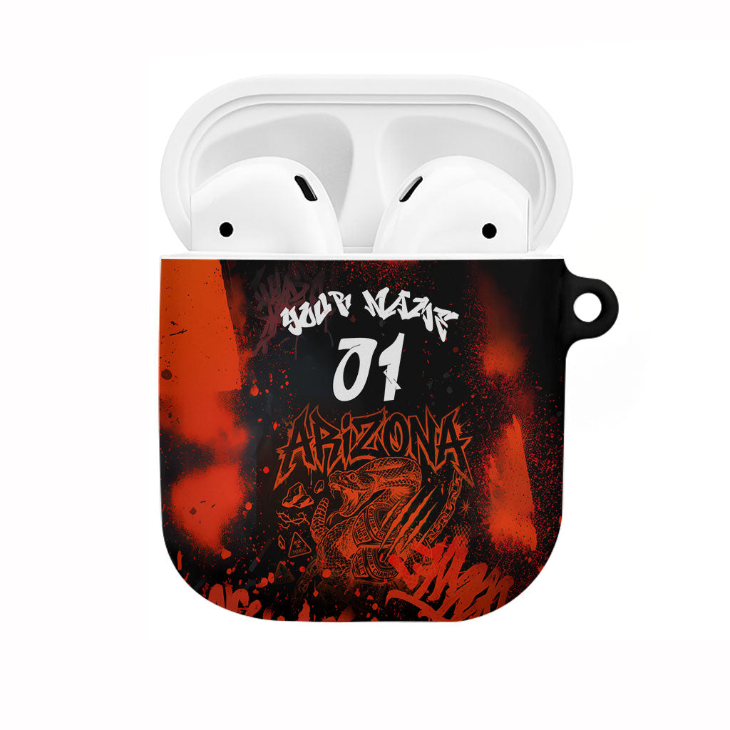 Personalized Arizona Street Graffiti AirPods Case Urban Phoenix Underground Art Phoenix Bird Rattlesnake