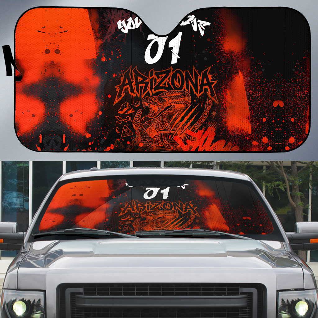 Personalized Arizona Street Graffiti Auto Sun Shade Urban Phoenix Underground Art Phoenix Bird Rattlesnake
