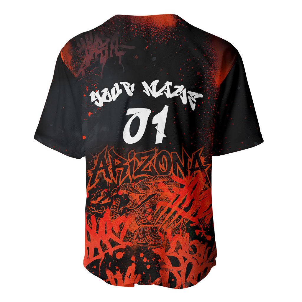Personalized Arizona Street Graffiti Baseball Jersey Urban Phoenix Underground Art Phoenix Bird Rattlesnake