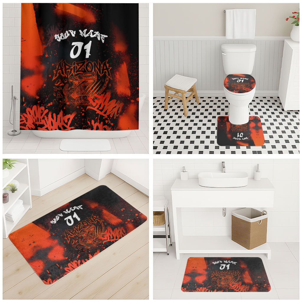 Personalized Arizona Street Graffiti Bathroom Set Urban Phoenix Underground Art Phoenix Bird Rattlesnake