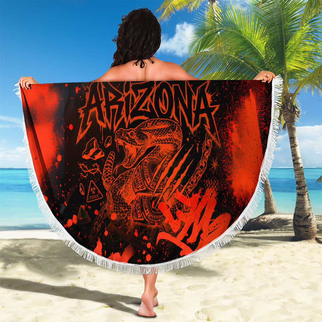 Personalized Arizona Street Graffiti Beach Blanket Urban Phoenix Underground Art Phoenix Bird Rattlesnake