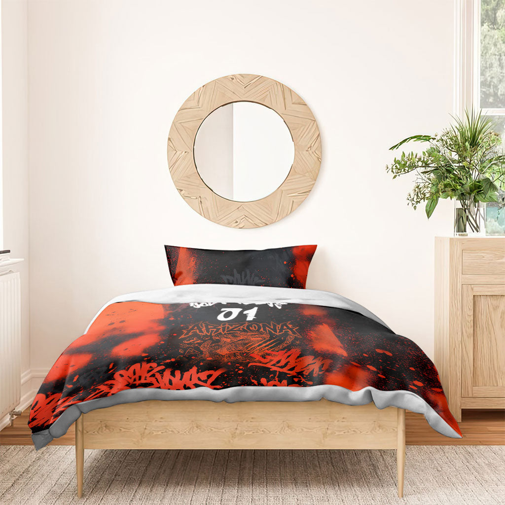 Personalized Arizona Street Graffiti Bedding Set Urban Phoenix Underground Art Phoenix Bird Rattlesnake