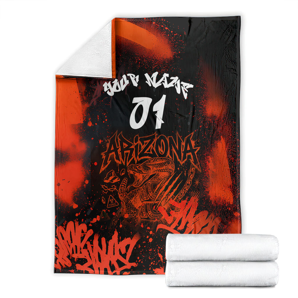 Personalized Arizona Street Graffiti Blanket Urban Phoenix Underground Art Phoenix Bird Rattlesnake