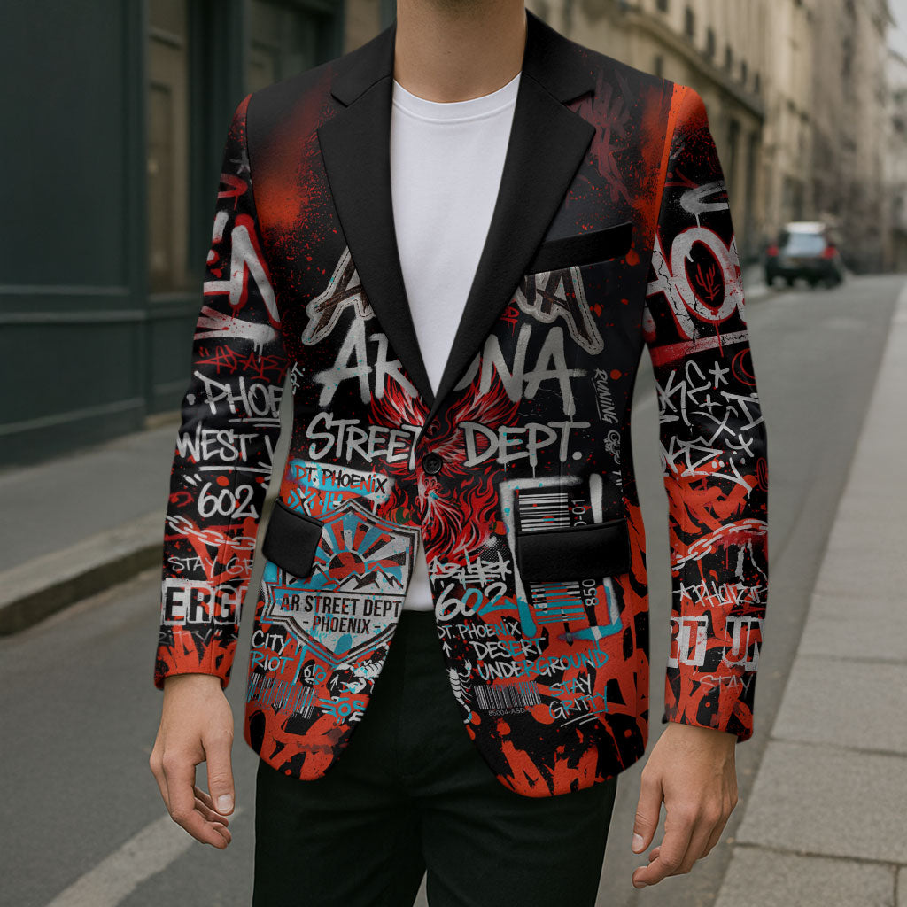 Personalized Arizona Street Graffiti Blazer Urban Phoenix Underground Art Phoenix Bird Rattlesnake