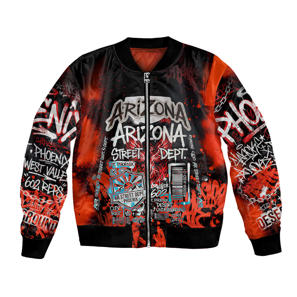 Personalized Arizona Street Graffiti Bomber Jacket Urban Phoenix Underground Art Phoenix Bird Rattlesnake