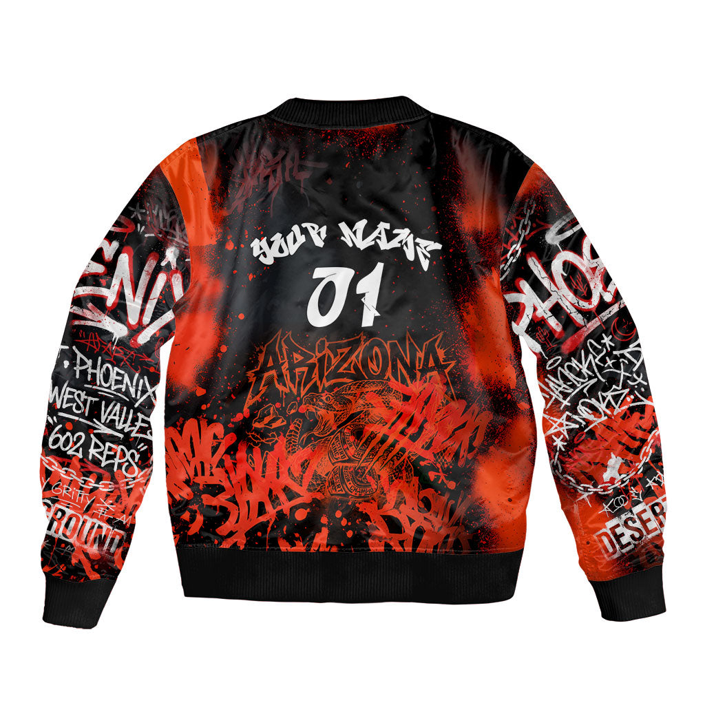 Personalized Arizona Street Graffiti Bomber Jacket Urban Phoenix Underground Art Phoenix Bird Rattlesnake