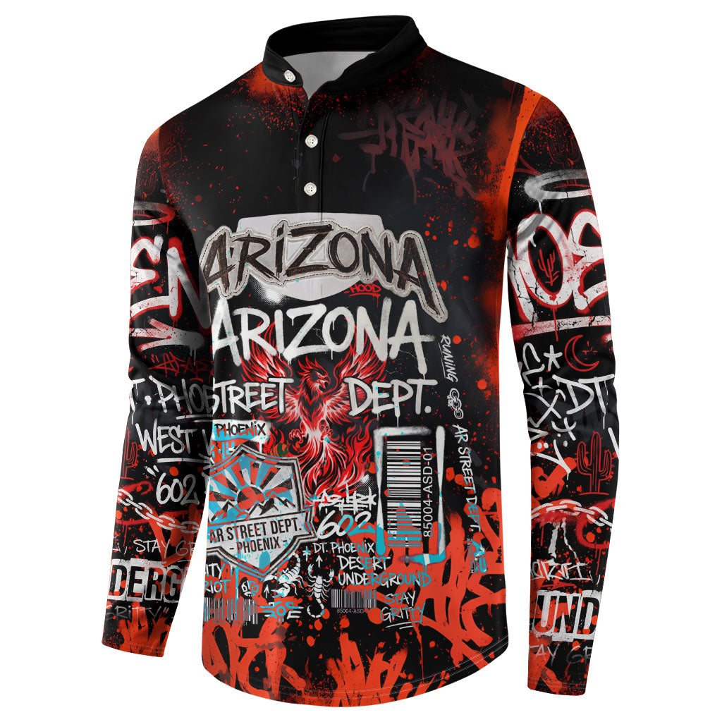 Personalized Arizona Street Graffiti Button Sweatshirt Urban Phoenix Underground Art Phoenix Bird Rattlesnake