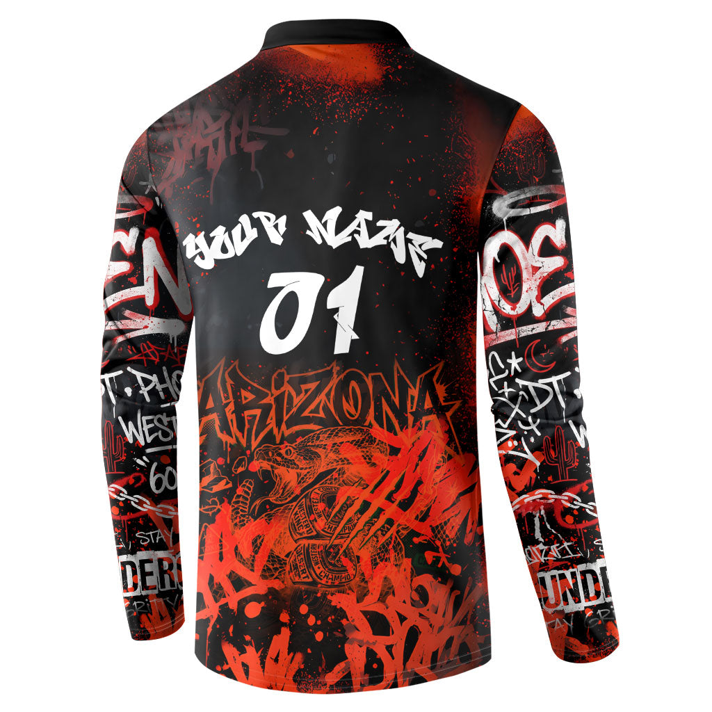 Personalized Arizona Street Graffiti Button Sweatshirt Urban Phoenix Underground Art Phoenix Bird Rattlesnake