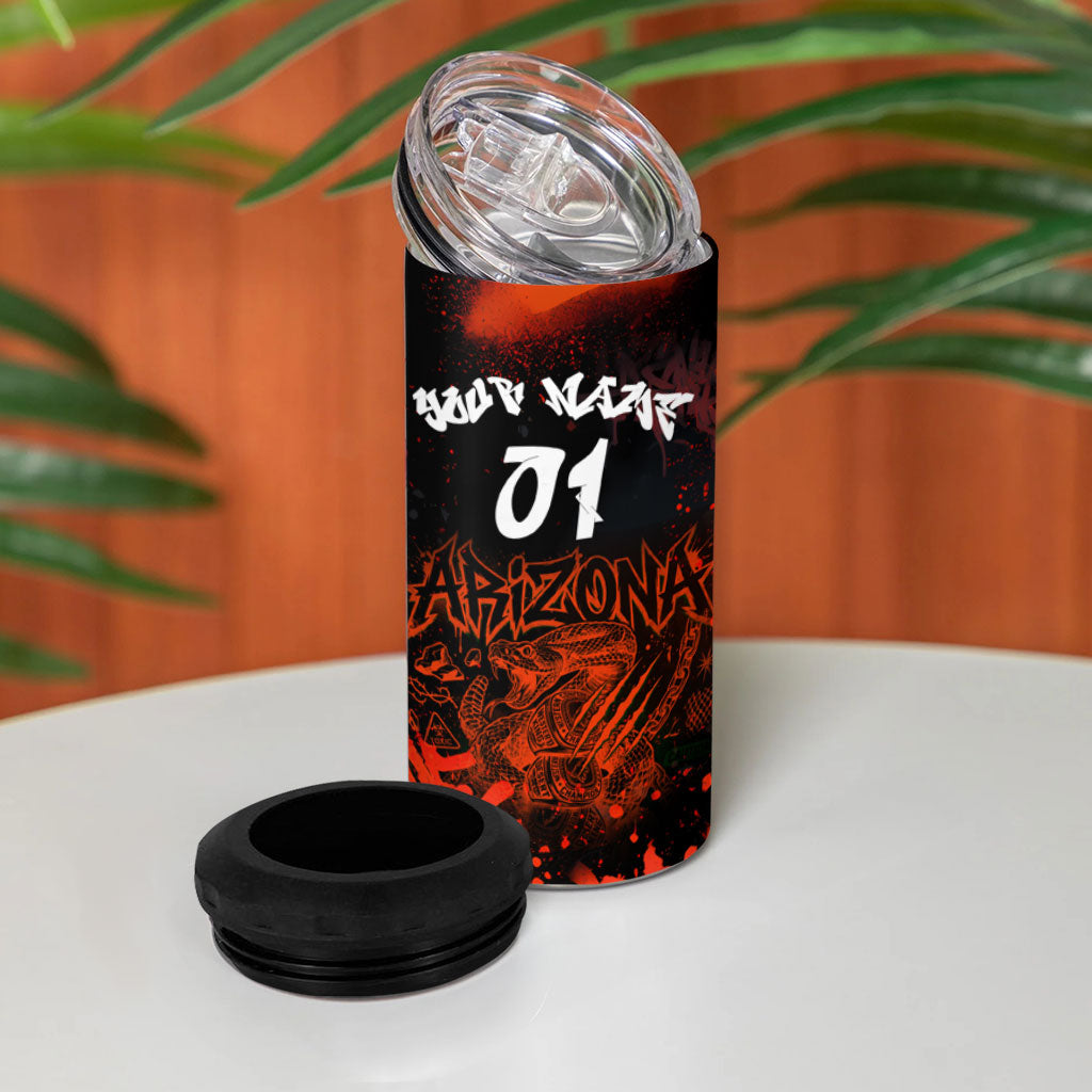 Personalized Arizona Street Graffiti 4 in 1 Can Cooler Tumbler Urban Phoenix Underground Art Phoenix Bird Rattlesnake