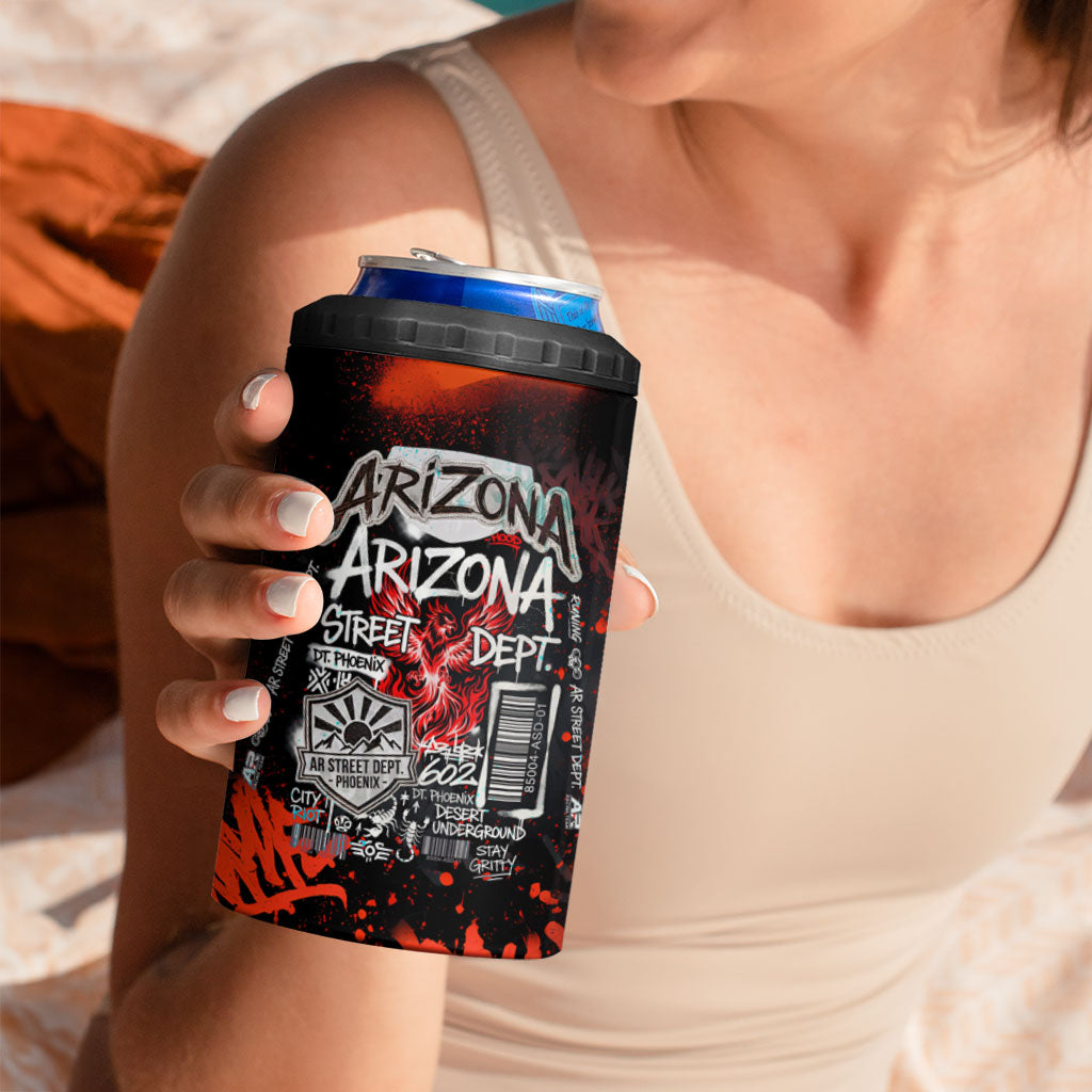 Personalized Arizona Street Graffiti 4 in 1 Can Cooler Tumbler Urban Phoenix Underground Art Phoenix Bird Rattlesnake