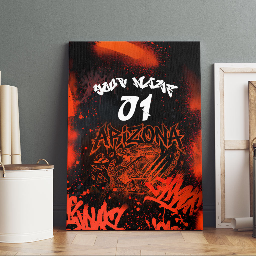 Personalized Arizona Street Graffiti Canvas Wall Art Urban Phoenix Underground Art Phoenix Bird Rattlesnake