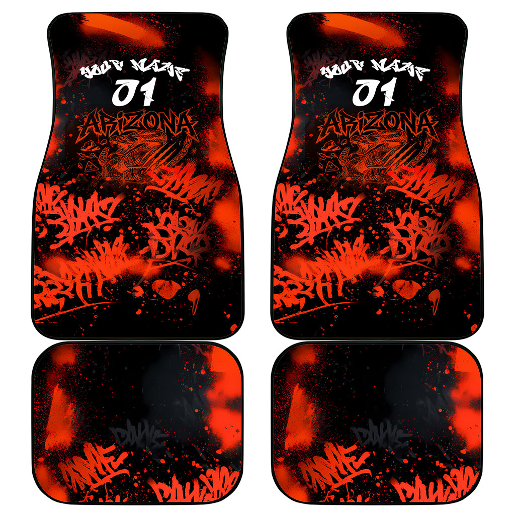 Personalized Arizona Street Graffiti Car Mats Urban Phoenix Underground Art Phoenix Bird Rattlesnake