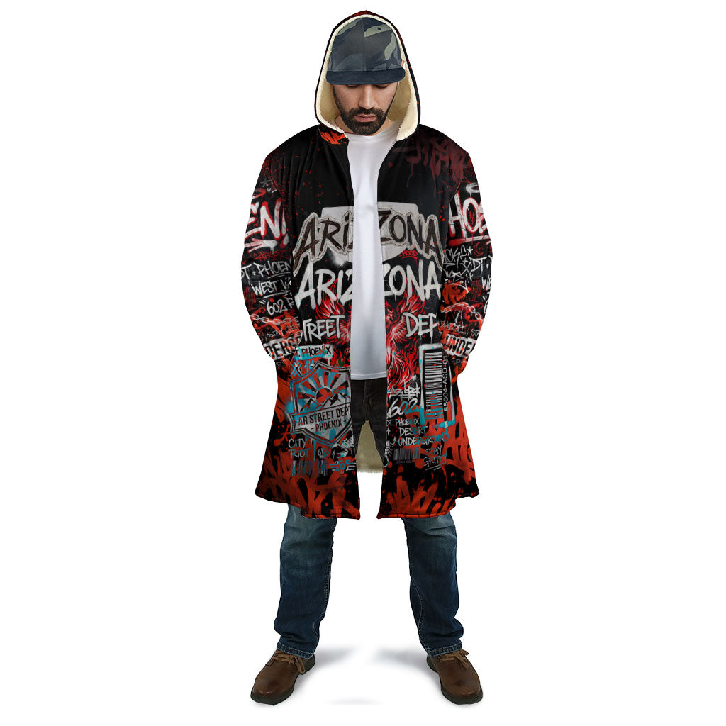 Personalized Arizona Street Graffiti Cloak Urban Phoenix Underground Art Phoenix Bird Rattlesnake