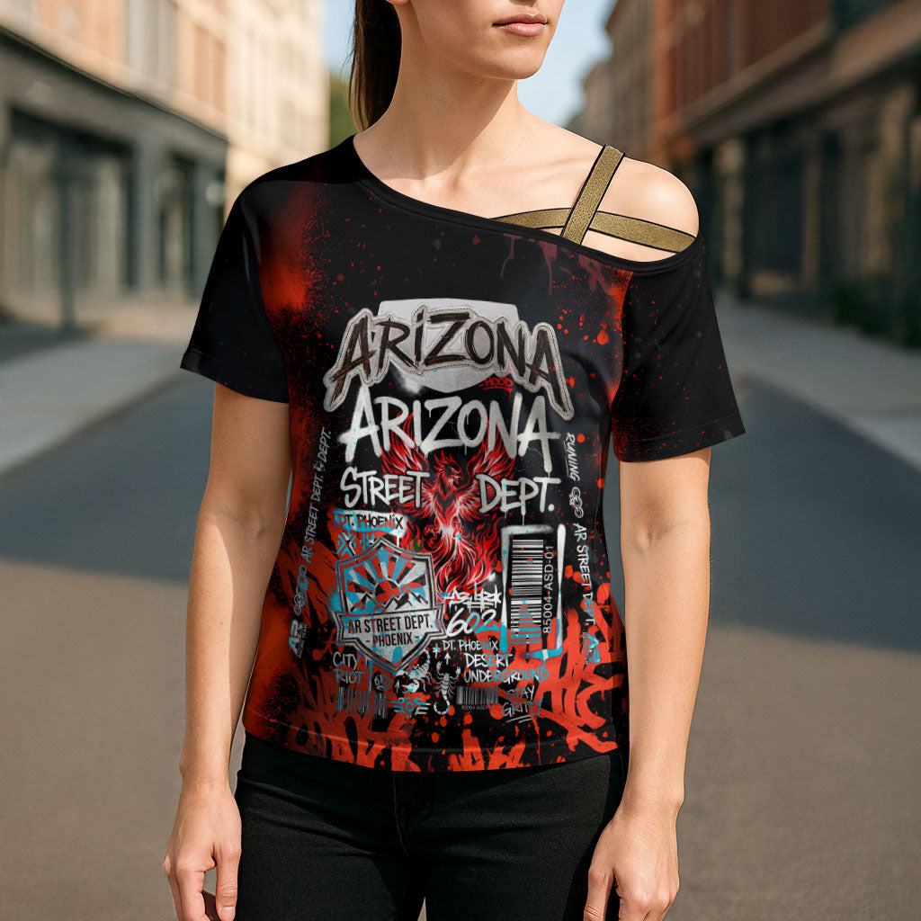 Personalized Arizona Street Graffiti Cross Shoulder Shirt Urban Phoenix Underground Art Phoenix Bird Rattlesnake