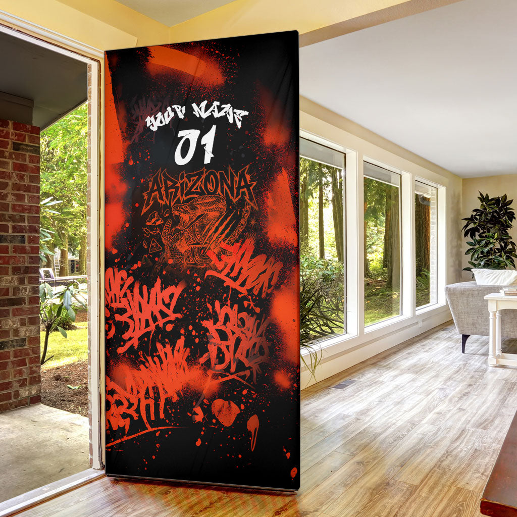 Personalized Arizona Street Graffiti Door Cover Urban Phoenix Underground Art Phoenix Bird Rattlesnake